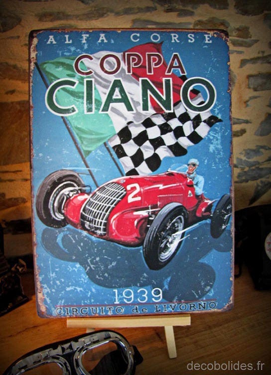 Plaque M 233 Tal D 233 Co Alfa Romeo 8c 308 Reproduction Affiche