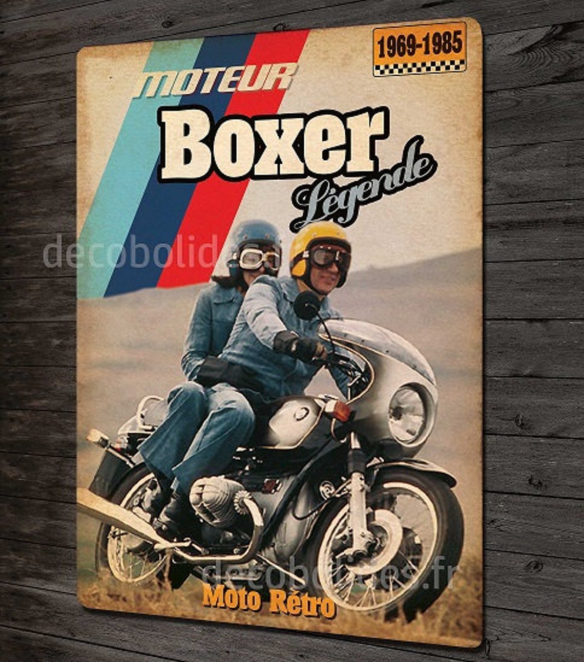 Plaque En Tôle Vintage Café Racer 30x20cm - Décoration Moto, Garage, Atelier, Cadeau Pour Amateurs De Moto