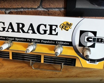 Renault &quot;Garage Rétro&quot; wall key holder with 4 real candles by Déco bolides
