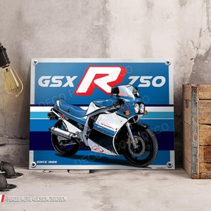 Suzuki GSXR 750 Hyper sport replica motorcycle decorative metal plate.
