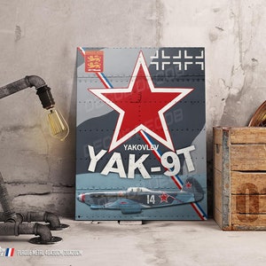 Decorative metal plate yakovlev yak-9T normandy-niemen warbirds ww2 fighter