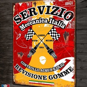 Decorative metal plate &quot;servizio meccanica italia&quot;