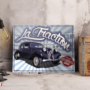 Citroën Traction avant garage decorative metal plate