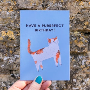 Purrfect Birthday Card, Cat Lover Gift, Best Friend Card, Cat Card, Cute Card, Greeting Card