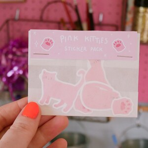 Pink Cat Sticker Pack, Cat Lover Gift, Cute Planner Stickers, Cat Mom, Cute Stickers, Sticker Set image 10