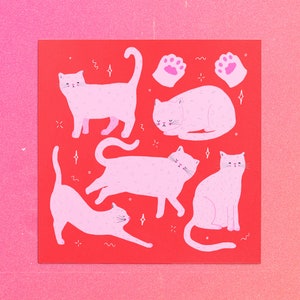 Cat Art Print, Cat Illustration, Cat Lover Gift, Poster Print