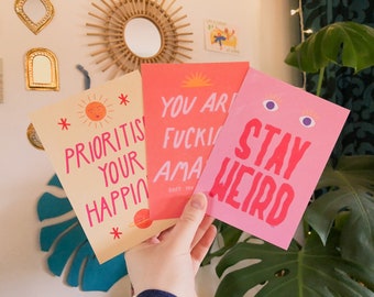 Self Care Postcard Packs, Mini Art Print Set