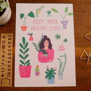 Plant Mom Botanical Art Print, Plant Lover Gift, Houseplant Illustration image 2