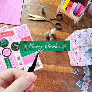 Christmas Sticker Sheet Washi Tape, Happy Mail and Cute Gift Wrap Stickers image 7