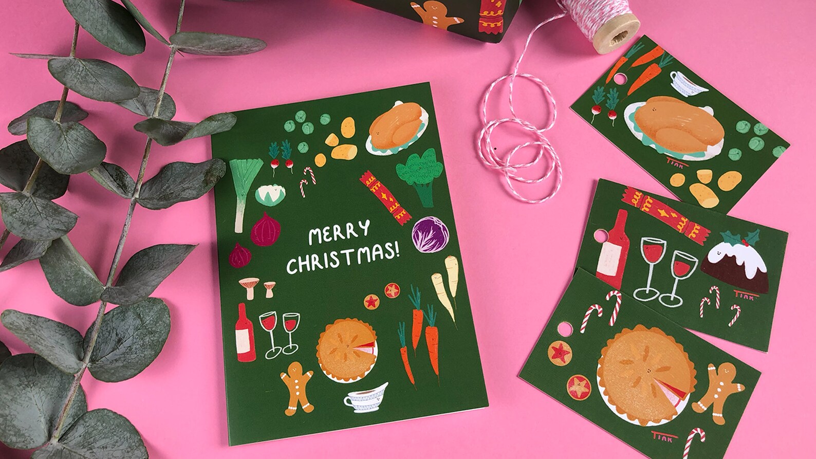 Christmas Food Gift Wrap // Festive Wrapping Paper // Holiday - Etsy