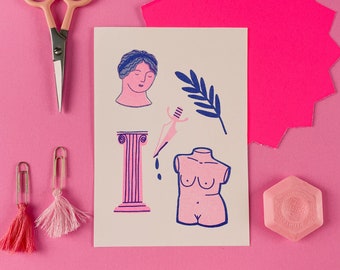 Greek Goddess Riso Print *LIMITED EDITION*