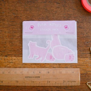 Pink Cat Sticker Pack, Cat Lover Gift, Cute Planner Stickers, Cat Mom, Cute Stickers, Sticker Set image 7
