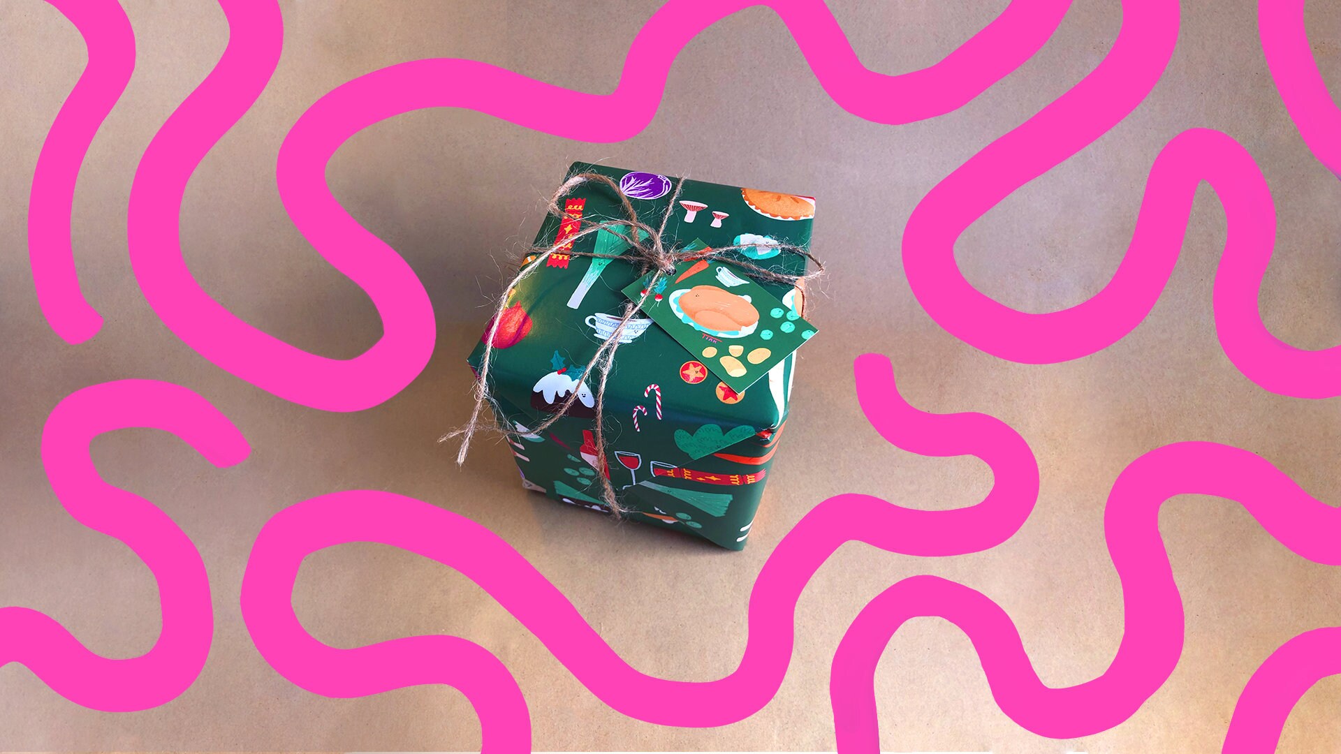 Christmas Food Gift Wrap // Festive Wrapping Paper // Holiday | Etsy