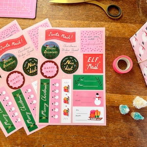 Christmas Sticker Sheet! Washi Tape, Happy Mail and Cute Gift Wrap Stickers