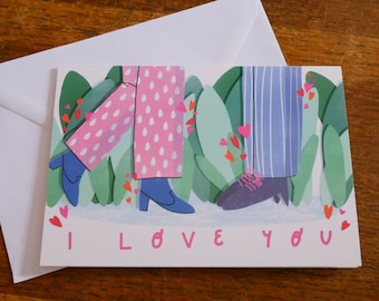 I Love You Card, Anniversary Card, Valentines Day Card, Greeting Card, Card for him,