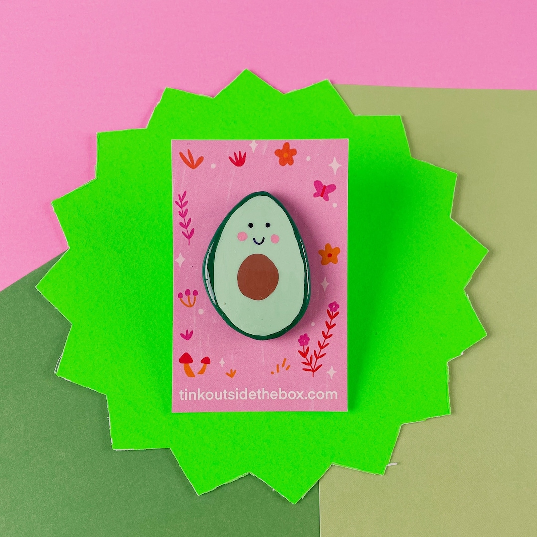 Handmade Cute Avocado Pin – Polymer Clay, Weatherproof Resin - Etsy