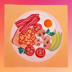 Tasty Breakfast Food Art Print