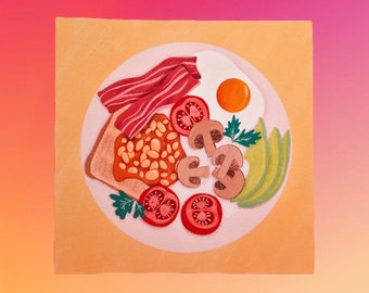 Tasty Breakfast Food Art Print