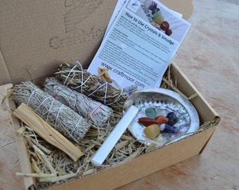 Sage Smudge Stick Variety Kit - Perfect for Smudging House, Crystals, People & Spiritual Areas - Complete with a Craftmoor User Guide