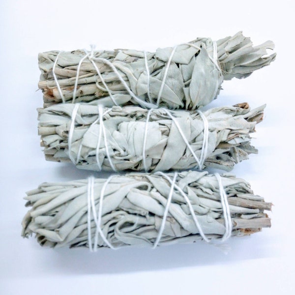 White Sage Smudge Sticks 4" - Native American Individual Smudge Stick 1~3 - (UK Supplier)