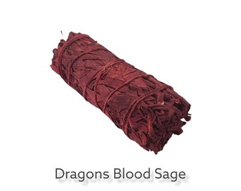 Dragons Blood Sage Sudge Stick 4 inch (10cm), Native American White Sage with Dragons Blood Incense