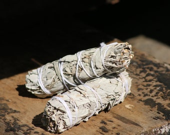 White Sage Smudge Sticks 4" - Native American Individual Smudge Stick 1~4 - (UK Supplier)