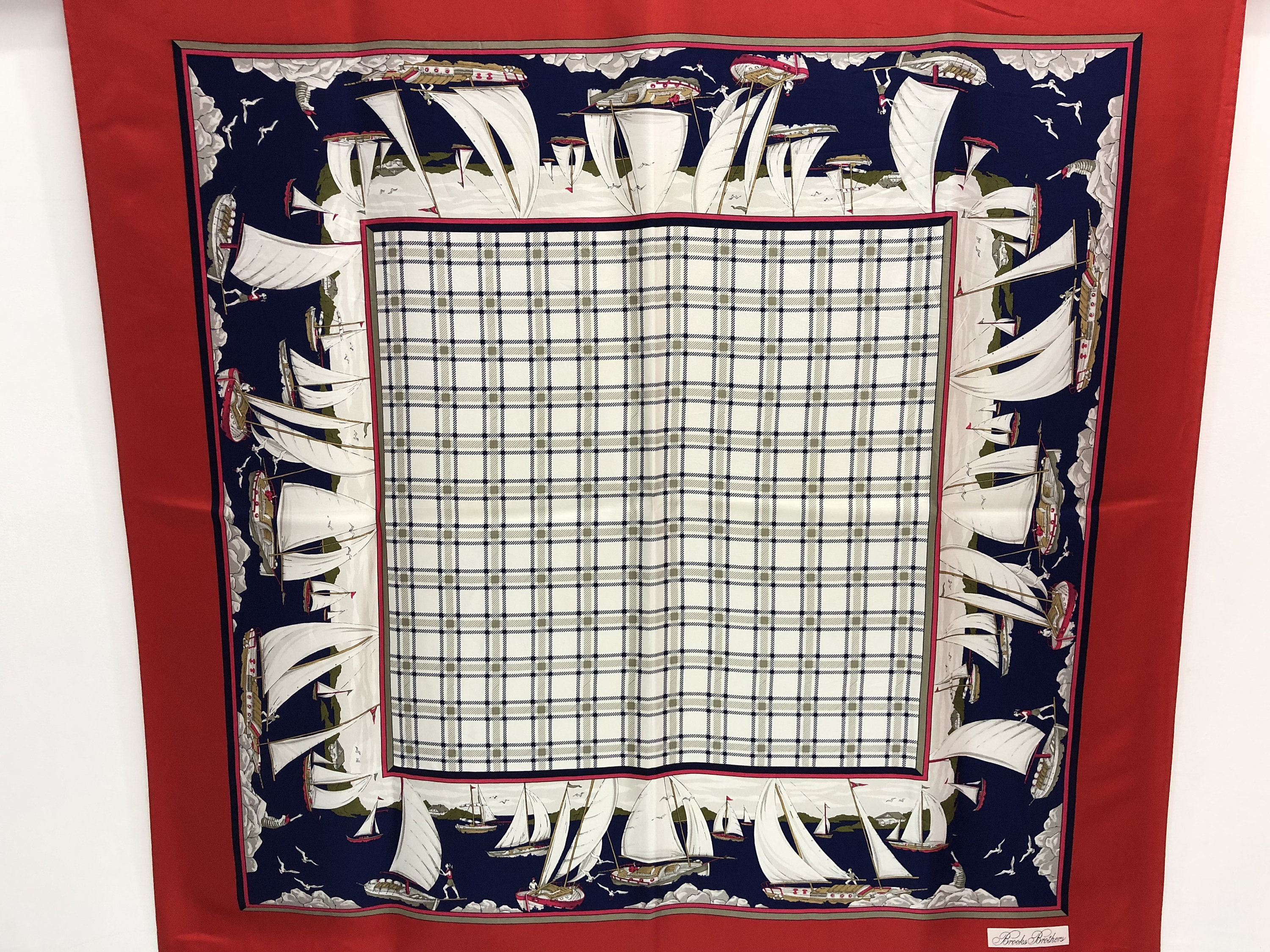 ブルックス ブラザーズ シルク スカーフ ヴィンテージ (34”x”34