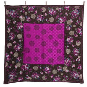 Jun Ashida Flower Polka Dot Silk Scarf Vintage (33.5”x”33.5)
