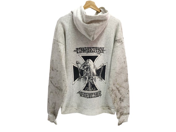 Distressed Christian Fletcher Spellout Pullover Jumper Sweater 