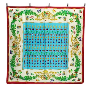 Versace “Fruit Flower Butterfly” Silk Scarf Vintage (34.5”x”34.5) Versace Medusa