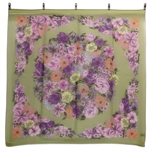 Cordier Flower Floral Silk Scarf Vintage (34.5”x”34.5)