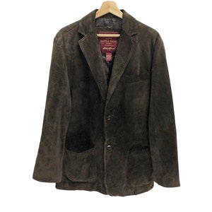 Brown Leather Coat Jacket Vintage 90s