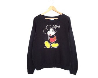 Mickey Mouse California Walt Disney Cartoon Pullover Jumper Sweatshirt Vintage 90s