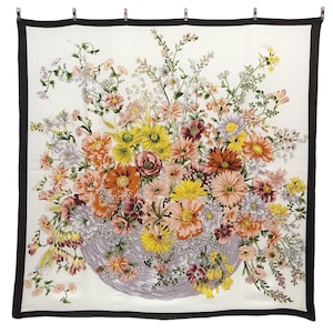 Floral Flower Silk Scarf Vintage (41.5”x”41.5)