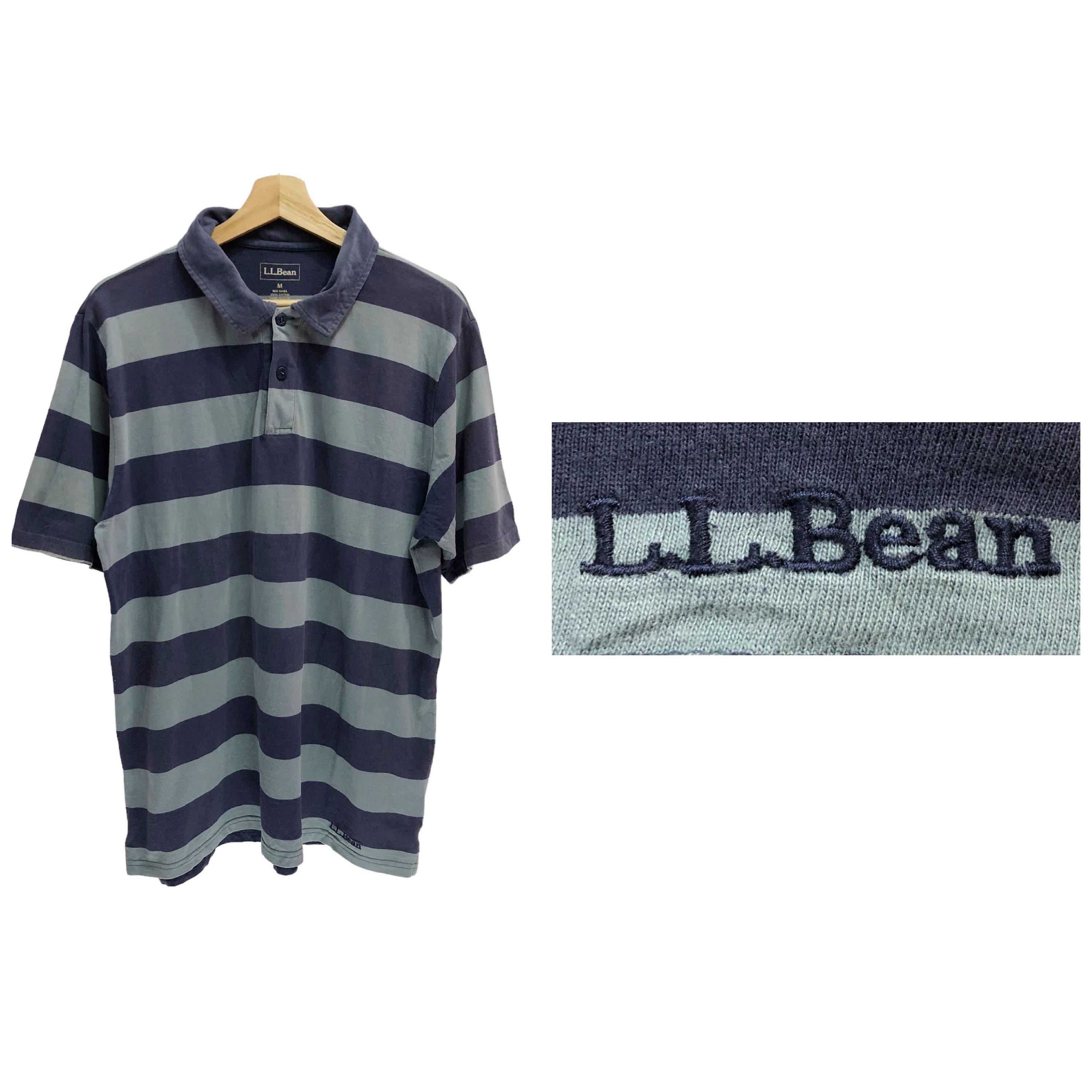 L.L Bean Striped Polo Shirt - Etsy