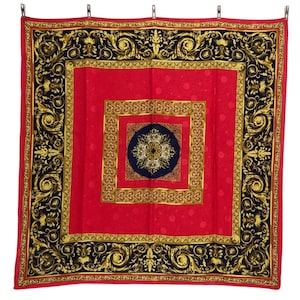 Włoski szalik jedwabny vintage (33,5”x”34,5) Wyprodukowano we Włoszech