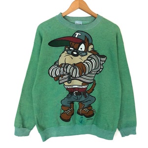 Warner Bros Taz Cartoon Pullover Jumper Sweatshirt Vintage 90s / Custom Made / Tie Dye