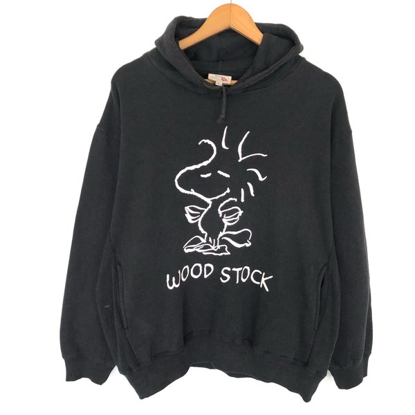 Woodstock Spellout Pullover Pullover Pullover Hoodie Woodstock Snoopy Peanuts