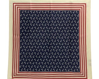 Bufanda de seda Breuer vintage (26” x 26”), fabricada en Francia