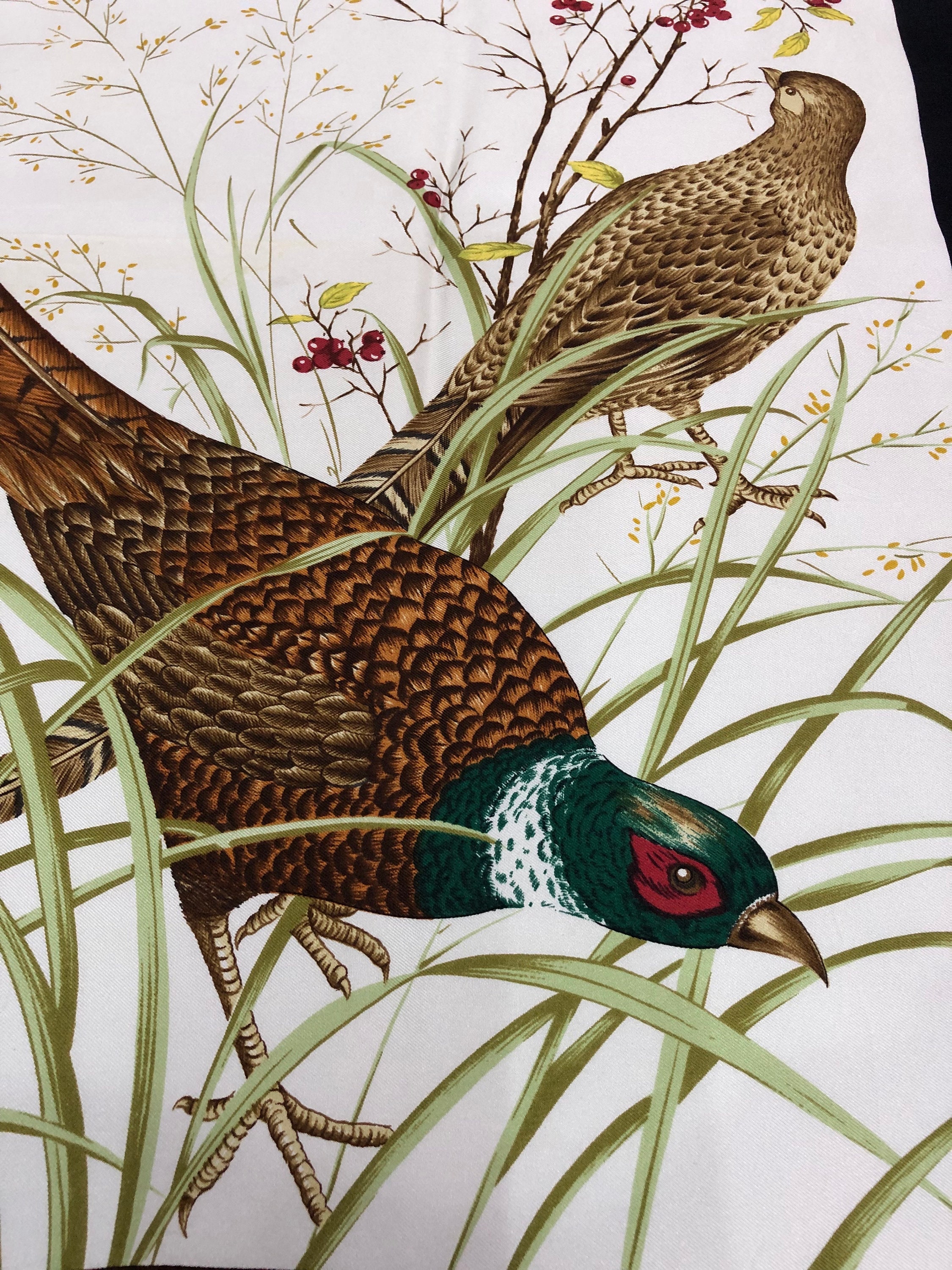 Gucci “bird Floral” Silk Scarf Vintage (34”x”34) Rare!! Gucci