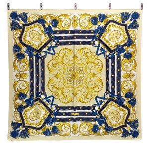 Abstract R Di Raju Silk Scarf Vintage (34”x”34) Made Italy