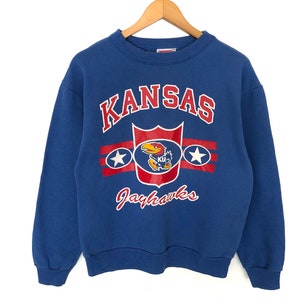 Kansas Jayhawks Football Team Rugby Spellout Pullover Jumper Sweatshirt Nice Design Vintage 80s 90s