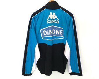 Kappa ジャケット 黒/青/白 Juventus Danone サイズO Rare!! Kappa Big Logo Spellout Pullover Jumper Sweatshirt