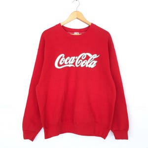 Coca Cola Spellout Pullover Jumper Sweatshirt Vintage 90s Size L