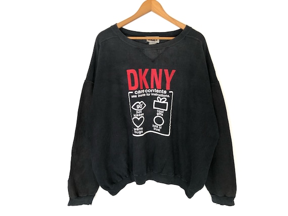 DKNY Jeans Spellout Pullover Jumper Sweatshirt Vin