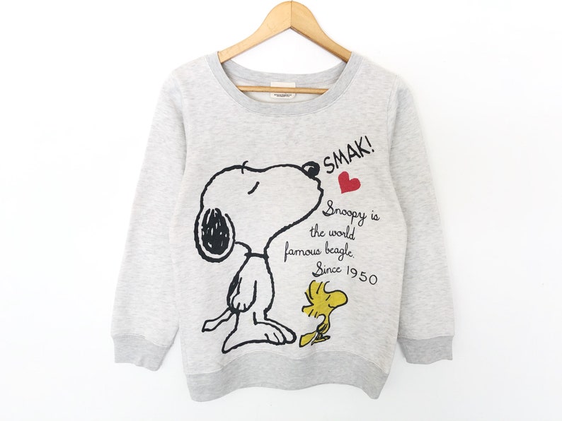 Snoopy Woodstock Peanuts Spellout Pullover Jumper Sweatshirt - Etsy