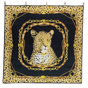 Leopard Habitat Silk Scarf Vintage (34.5”x”34) Made Italy