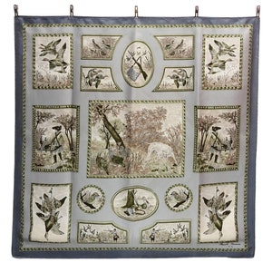 Bianchi Giovanni Hunting Habitat Graphics Silk Scarf Vintage (34”x”34) Made Italy