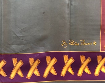 パブロ・ピカソ アート シルク スカーフ ヴィンテージ (34”x”34.5