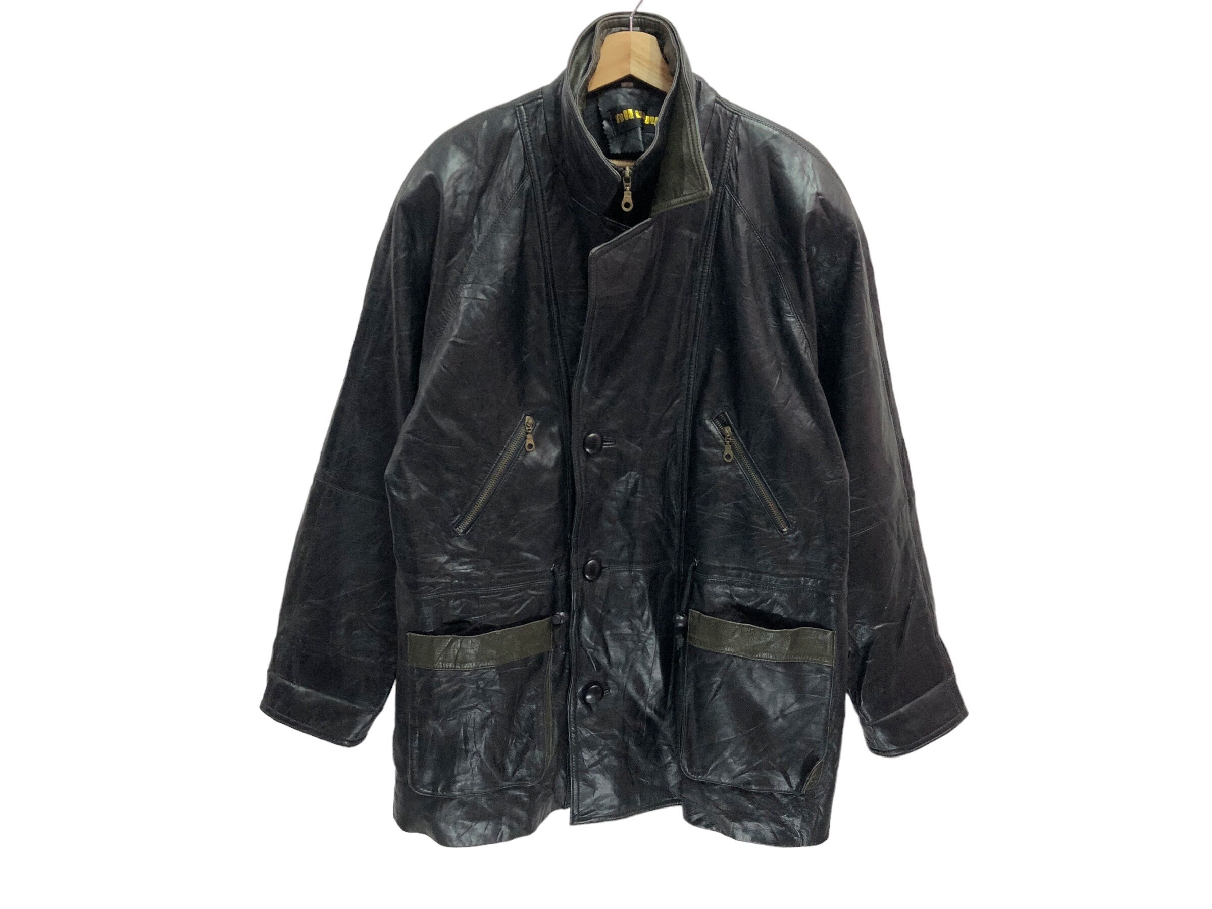 【美品が安い！】 90s Leather jacket (black) Black Leather Jacket Vintage 80s 90s - Etsy